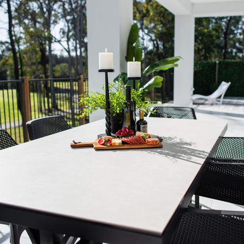 Nero Ceramic - 7pce (180x100) - Outdoor Dining Set