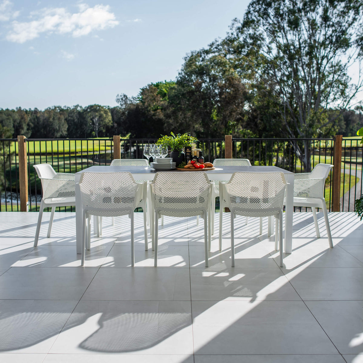 best-outdoor-furniture-Nero Cruz - 9pce (200x90) - Outdoor Dining Set #color_WHITE-GREY