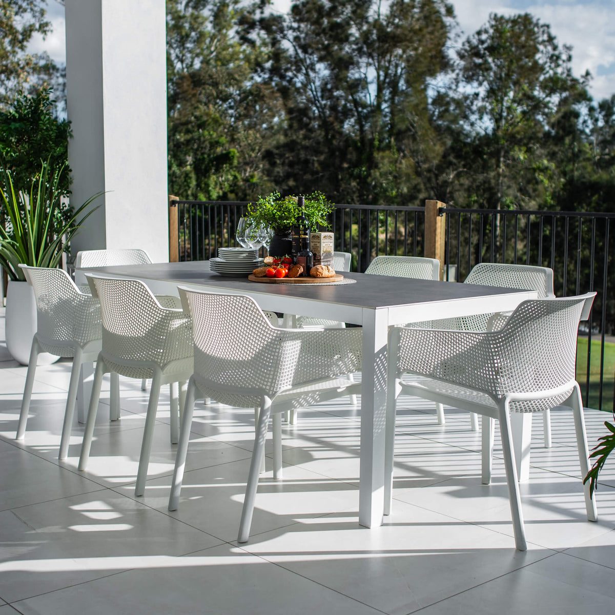 best-outdoor-furniture-Nero Cruz - 9pce (200x90) - Outdoor Dining Set #color_WHITE-GREY