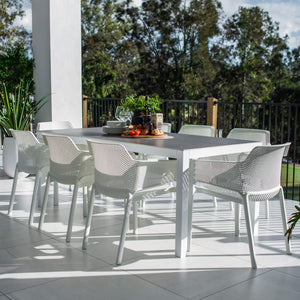 best-outdoor-furniture-Nero Cruz - 9pce (200x90) - Outdoor Dining Set #color_WHITE-GREY