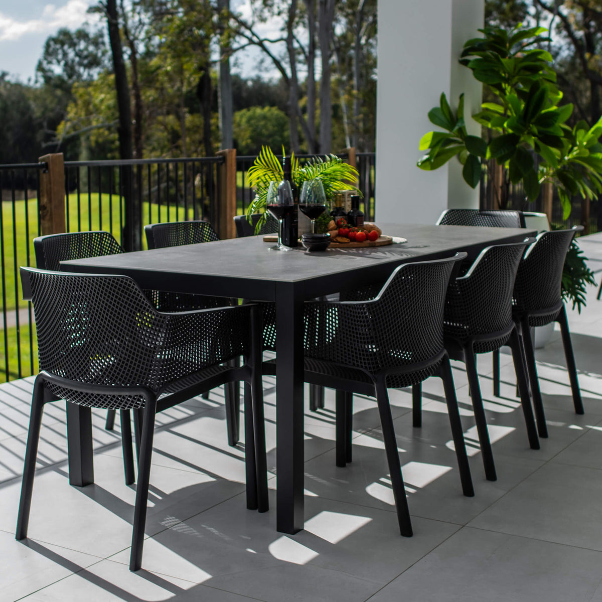 best-outdoor-furniture-Nero Cruz - 9pce (200x90) - Outdoor Dining Set #color_BLACK-CHARCOAL