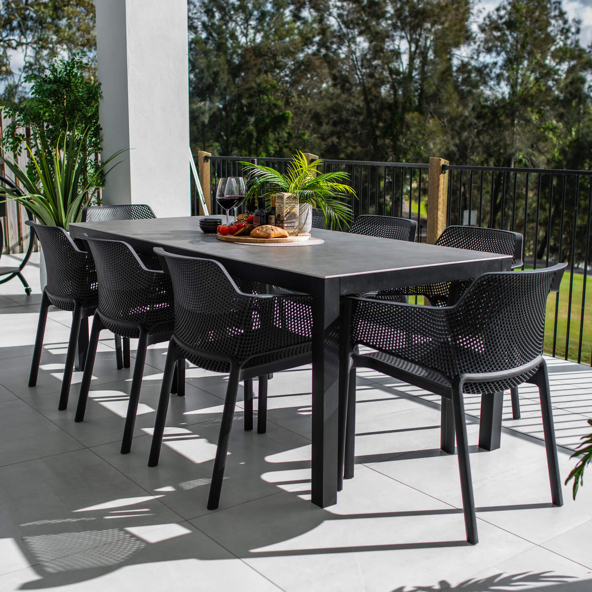 best-outdoor-furniture-Nero Cruz - 9pce (200x90) - Outdoor Dining Set #color_BLACK-CHARCOAL