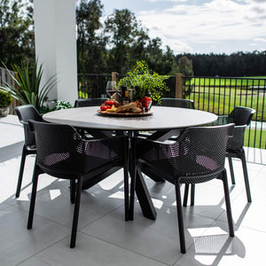 best-outdoor-furniture-Nero Malibu Round - 7pce (150x150) - Outdoor Dining Set #color_BLACK