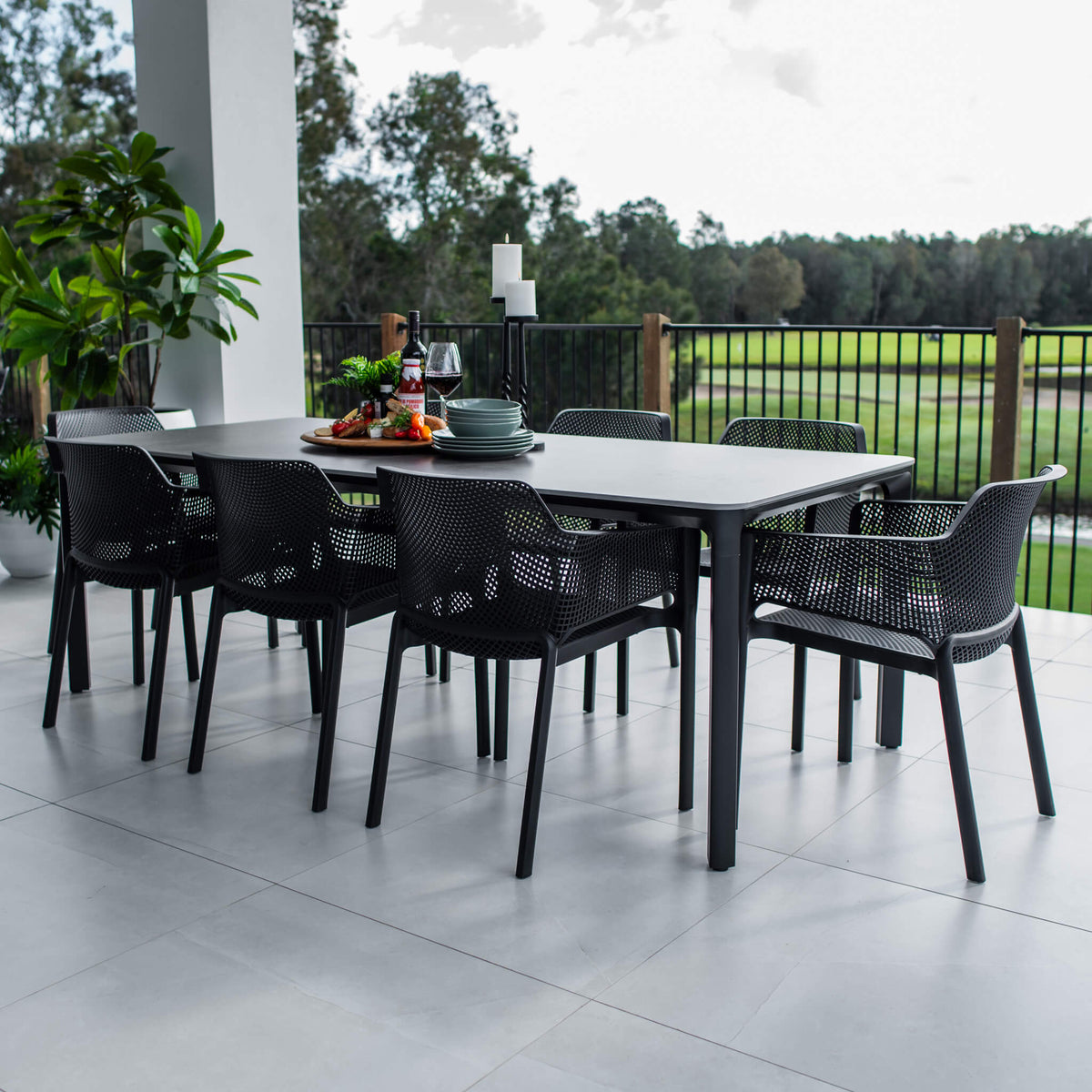 best-outdoor-furniture-Nero York - 9pce (220x100) - Outdoor Dining Set #color_BLACK-CHARCOAL