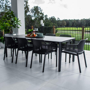 best-outdoor-furniture-Nero York - 9pce (220x100) - Outdoor Dining Set #color_BLACK-CHARCOAL