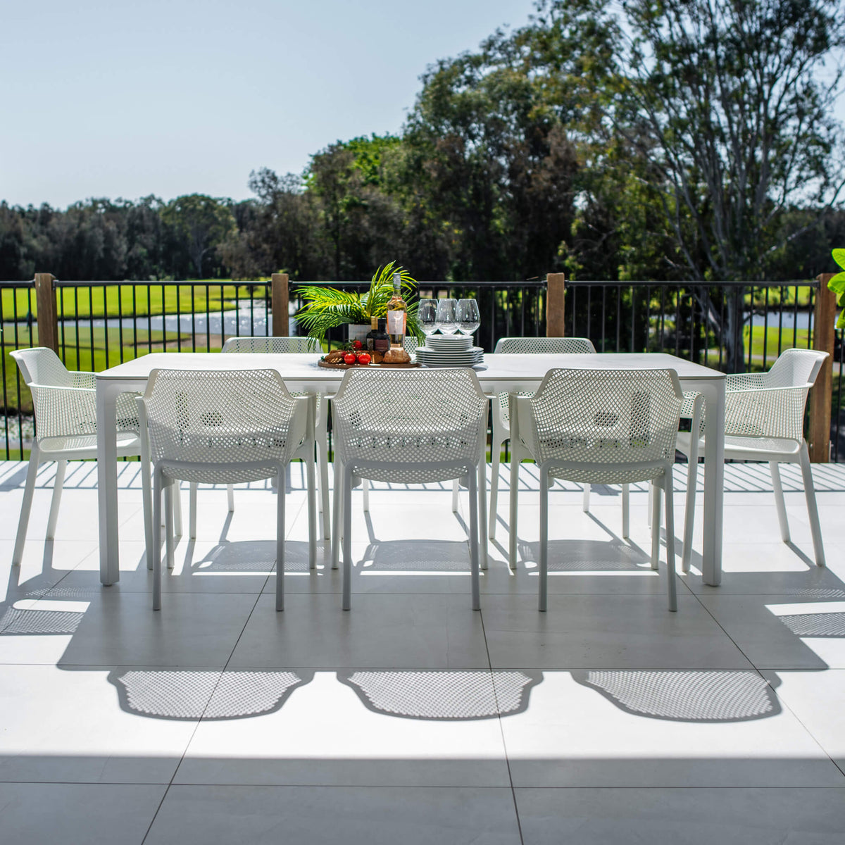 best-outdoor-furniture-Nero York - 9pce (220x100) - Outdoor Dining Set #color_WHITE-GREY