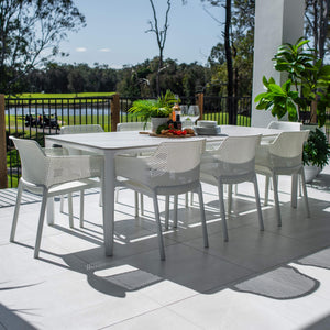 best-outdoor-furniture-Nero York - 9pce (220x100) - Outdoor Dining Set #color_WHITE-GREY