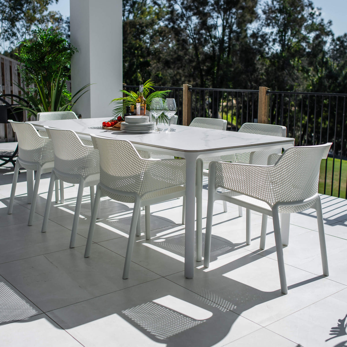 best-outdoor-furniture-Nero York - 9pce (220x100) - Outdoor Dining Set #color_WHITE-GREY