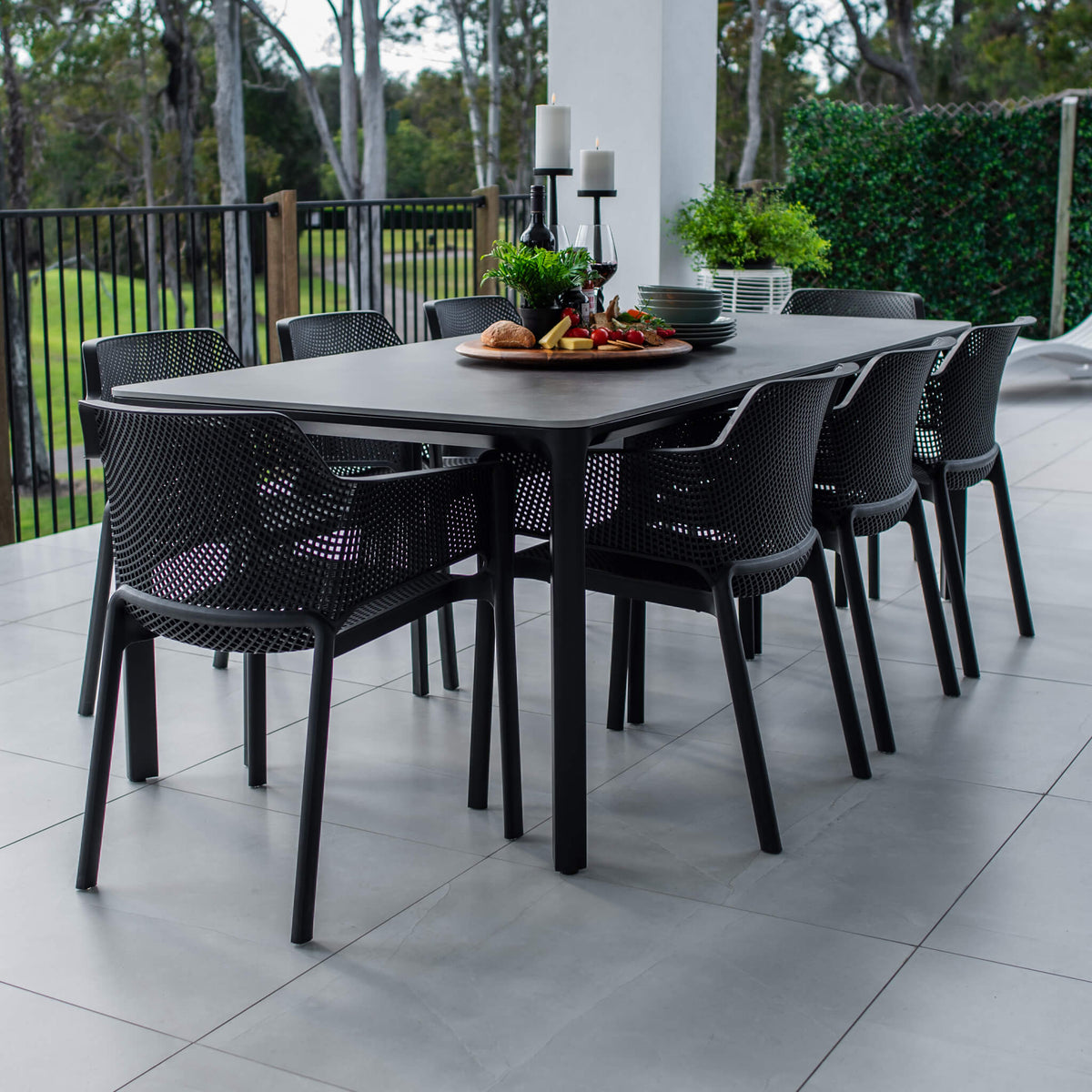 best-outdoor-furniture-Nero York - 9pce (220x100) - Outdoor Dining Set #color_BLACK-CHARCOAL
