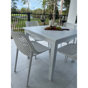 best-outdoor-furniture-Roma - Alum Slat - 5pce Outdoor Dining Set (90cm)