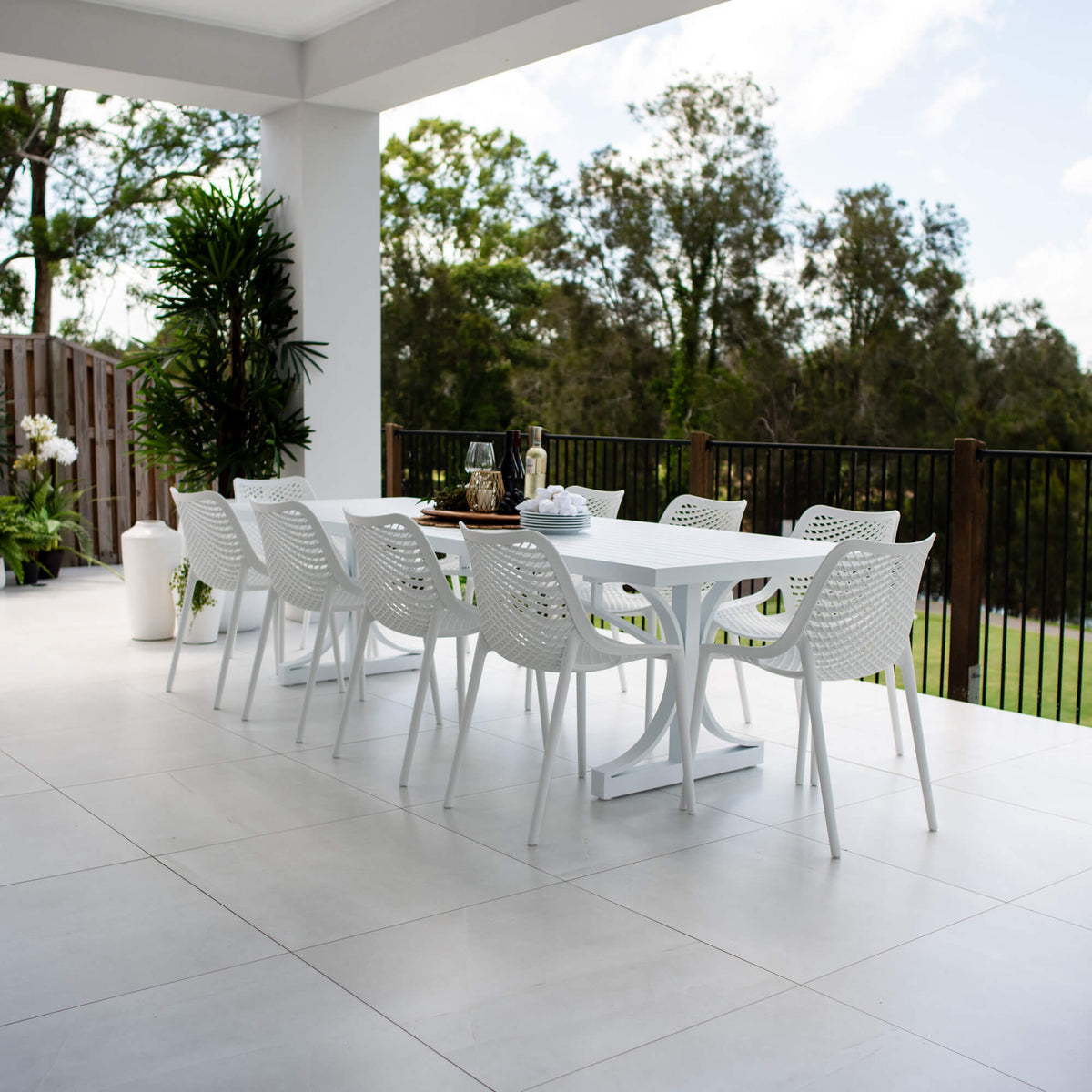 best-outdoor-furniture-Roma Bergen - 11pce (280x100) - Outdoor Dining Set #color_WHITE