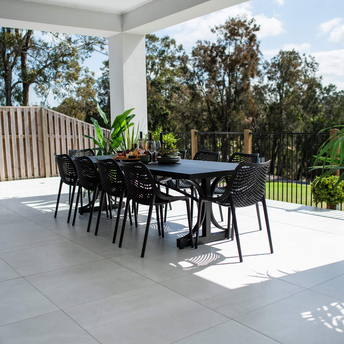 best-outdoor-furniture-Roma Bergen - 11pce (280x100) - Outdoor Dining Set #color_BLACK