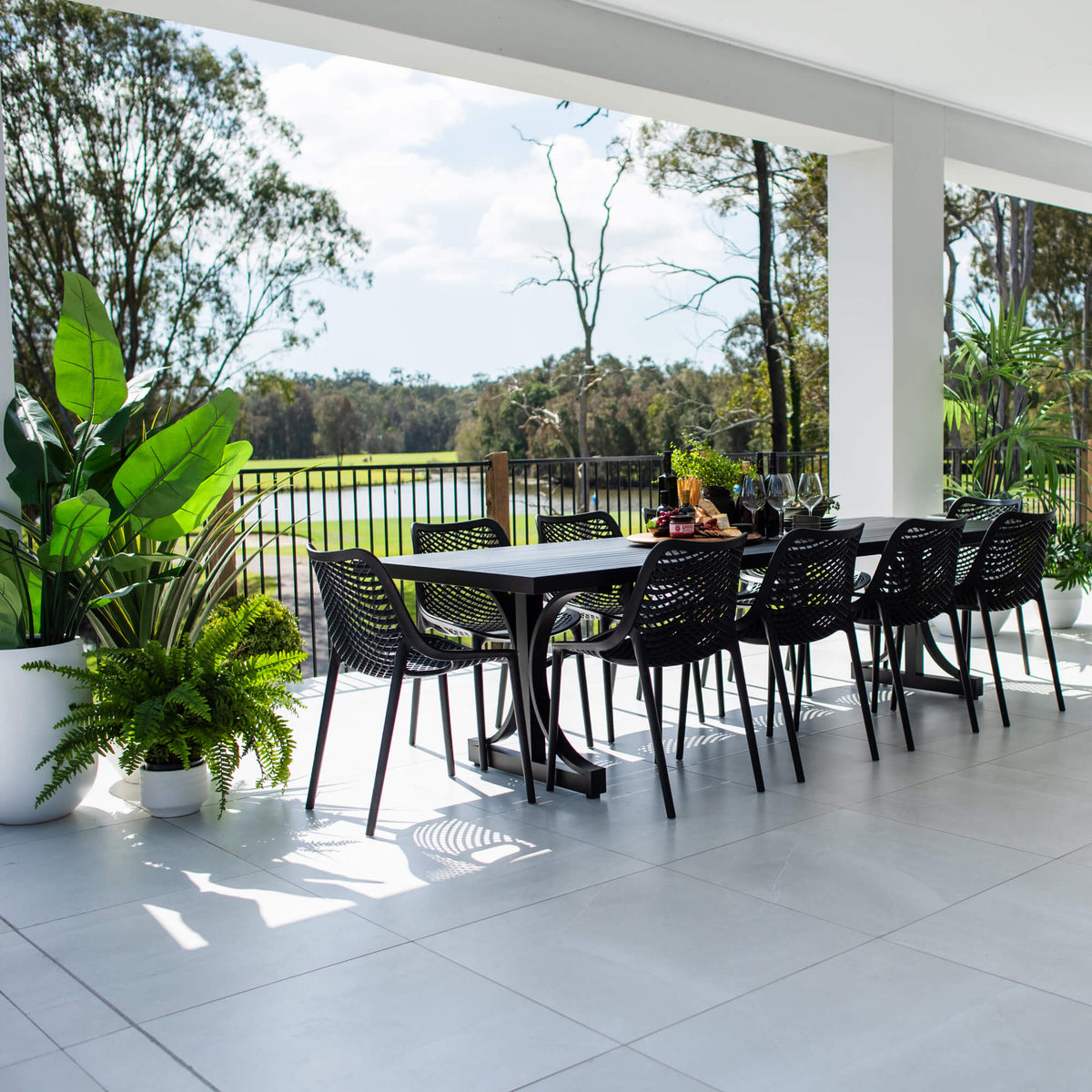 best-outdoor-furniture-Roma Bergen - 11pce (280x100) - Outdoor Dining Set #color_BLACK