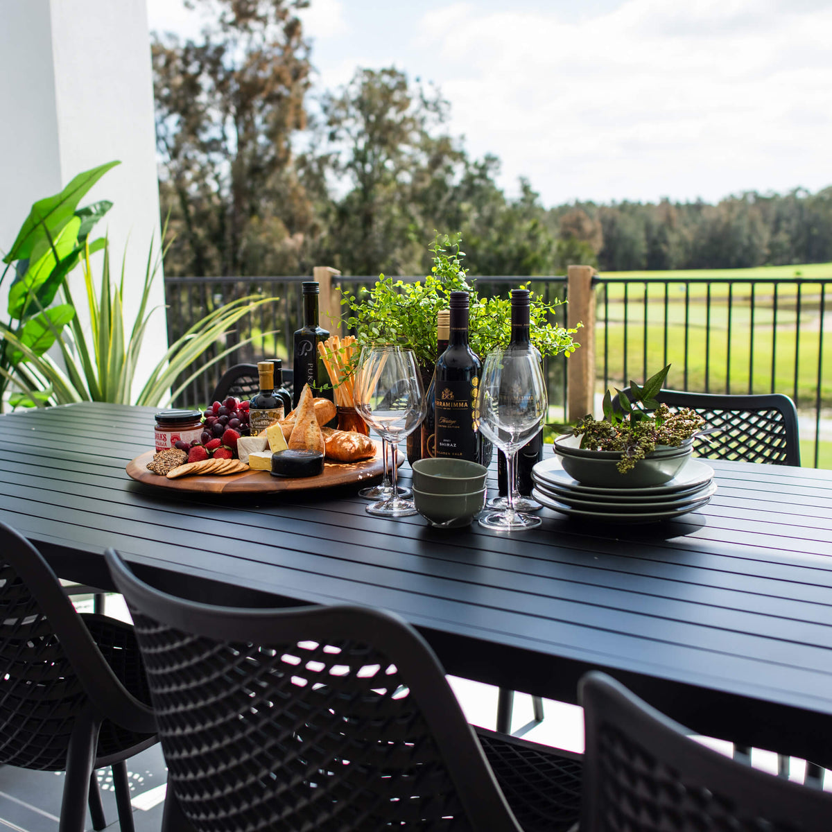 best-outdoor-furniture-Roma Bergen - 11pce (280x100) - Outdoor Dining Set #color_BLACK