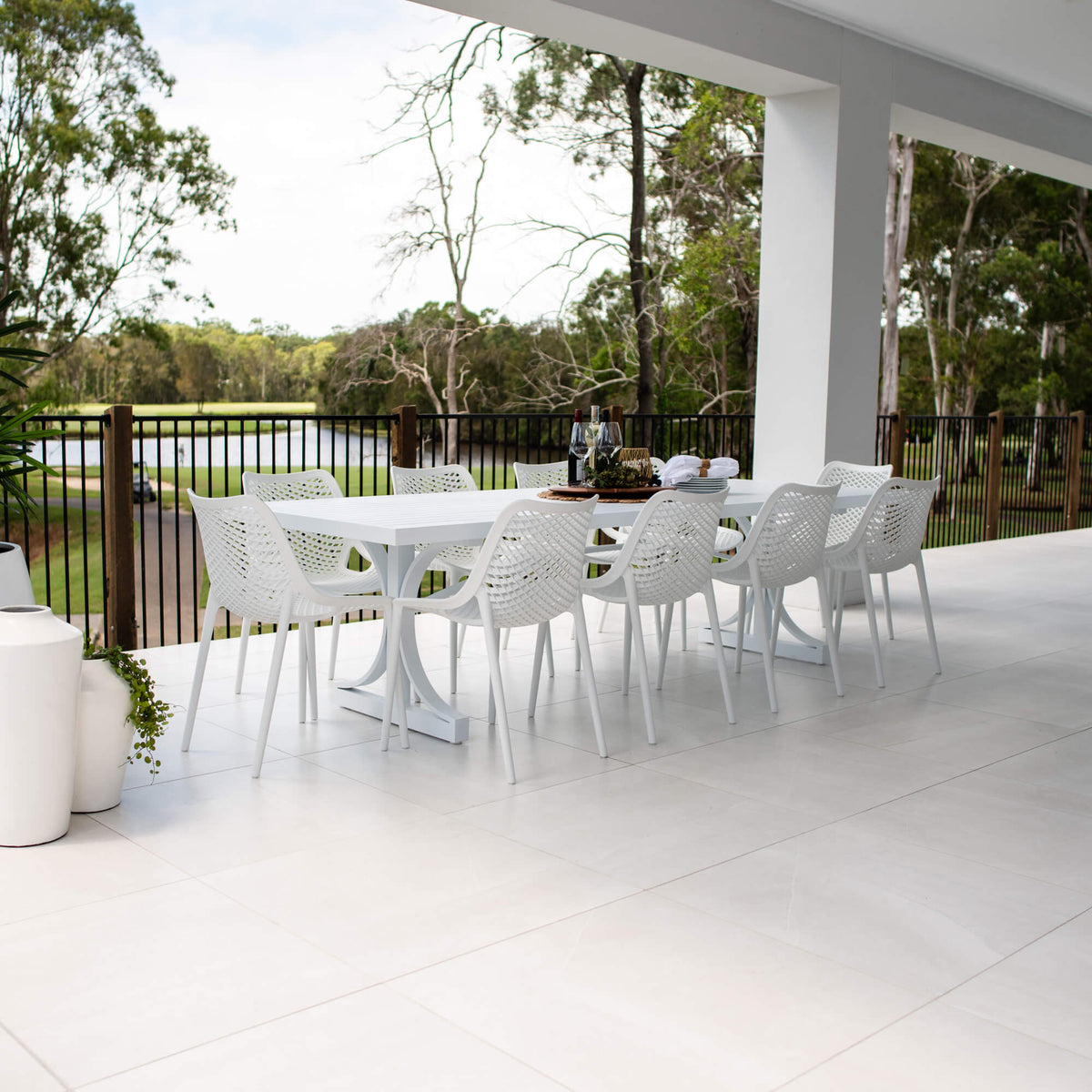 best-outdoor-furniture-Roma Bergen - 11pce (280x100) - Outdoor Dining Set #color_WHITE