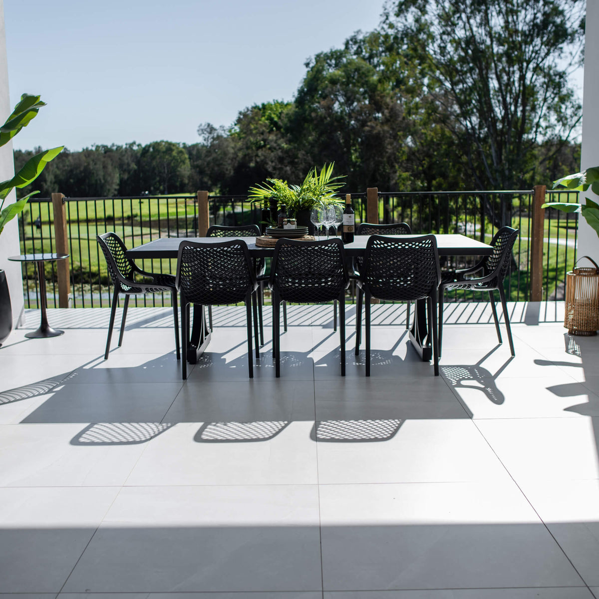 Roma - Bergen Moon Slat - 9pce Outdoor Dining Set (220x100cm)
