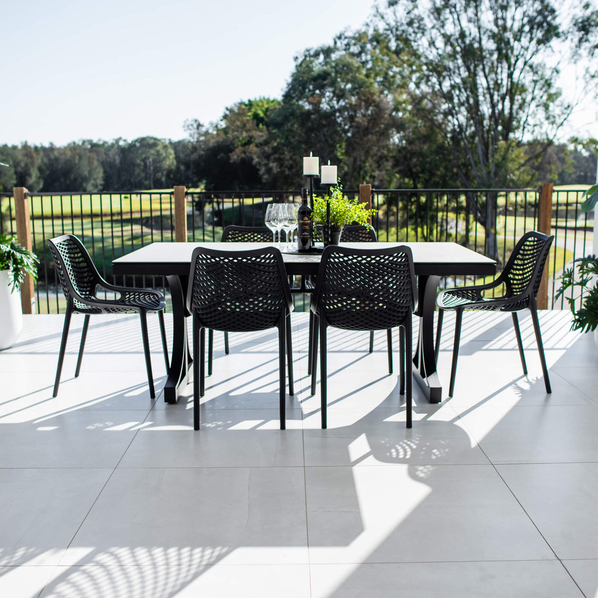 best-outdoor-furniture-Roma Ceramic - 7pce (180x100) - Outdoor Dining Set #color_BLACK