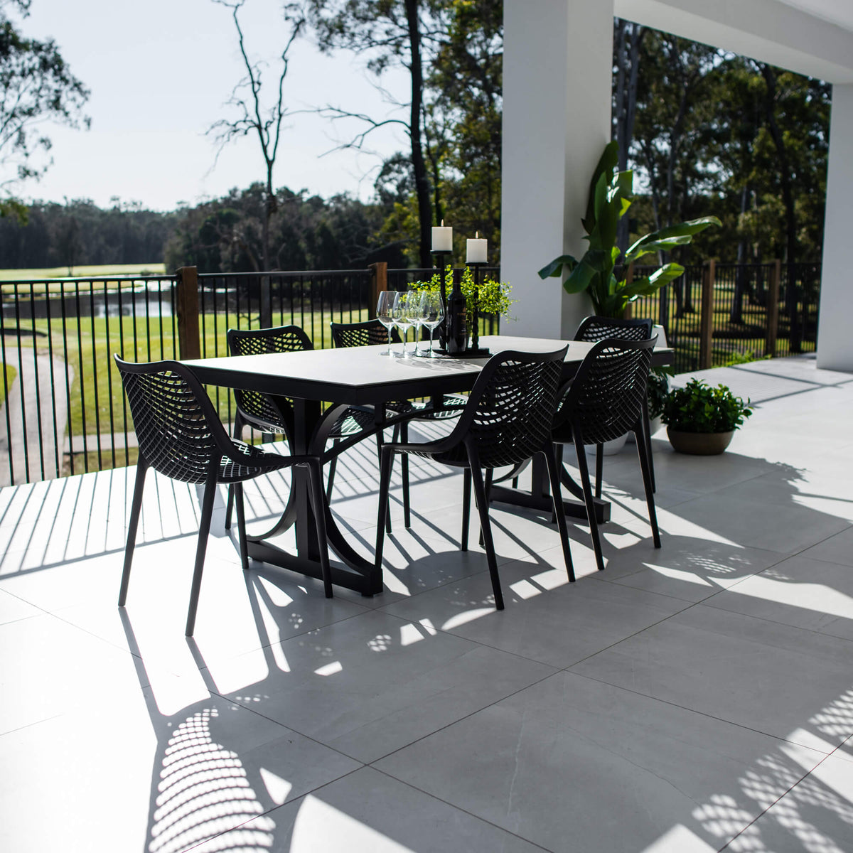 best-outdoor-furniture-Roma Ceramic - 7pce (180x100) - Outdoor Dining Set #color_BLACK