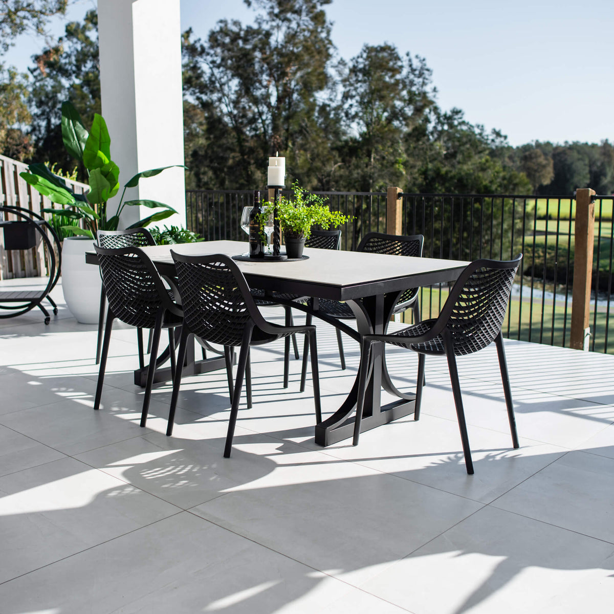 best-outdoor-furniture-Roma Ceramic - 7pce (180x100) - Outdoor Dining Set #color_BLACK