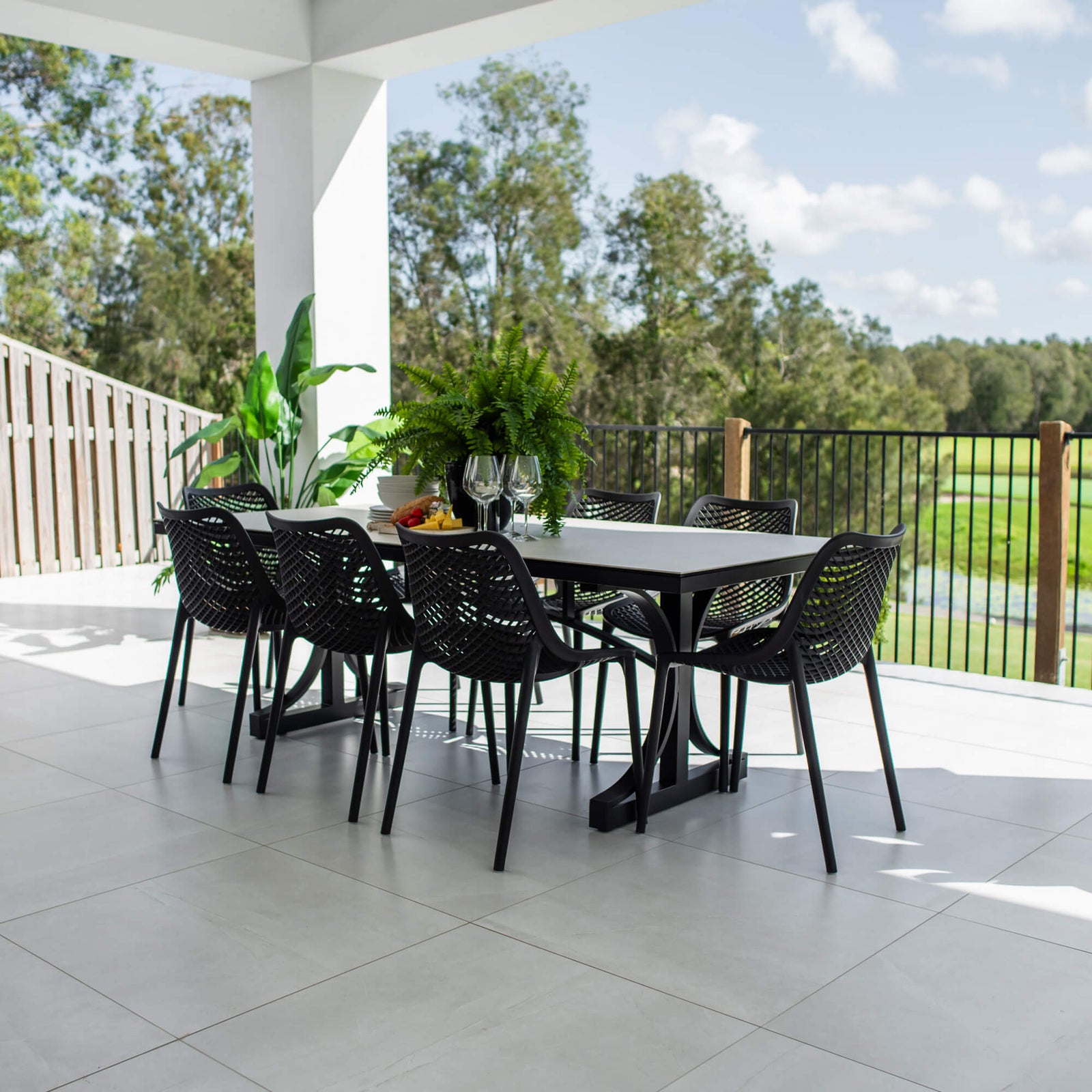 best-outdoor-furniture-Roma Ceramic - 9pce (220x100) - Outdoor Dining Set #color_BLACK