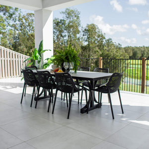 best-outdoor-furniture-Roma Ceramic - 9pce (220x100) - Outdoor Dining Set #color_BLACK