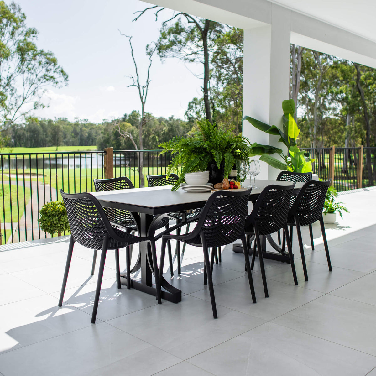 best-outdoor-furniture-Roma Ceramic - 9pce (220x100) - Outdoor Dining Set #color_BLACK