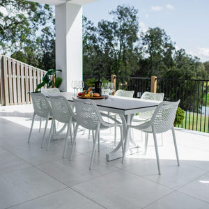 best-outdoor-furniture-Roma Ceramic - 9pce (220x100) - Outdoor Dining Set #color_WHITE