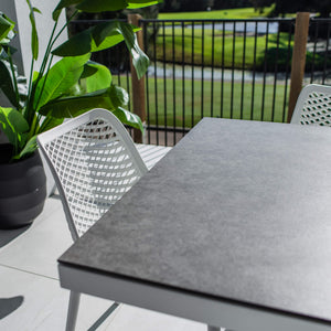 best-outdoor-furniture-Roma - Chester Moon - 9pce Outdoor Dining Set (215cm) Grey Top on White Frame #color_WHITE