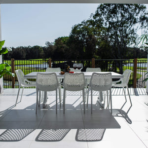 best-outdoor-furniture-Roma - Chester Moon - 9pce Outdoor Dining Set (215cm) Grey Top on White Frame #color_WHITE
