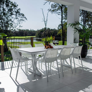 best-outdoor-furniture-Roma - Chester Moon - 9pce Outdoor Dining Set (215cm) Grey Top on White Frame #color_WHITE
