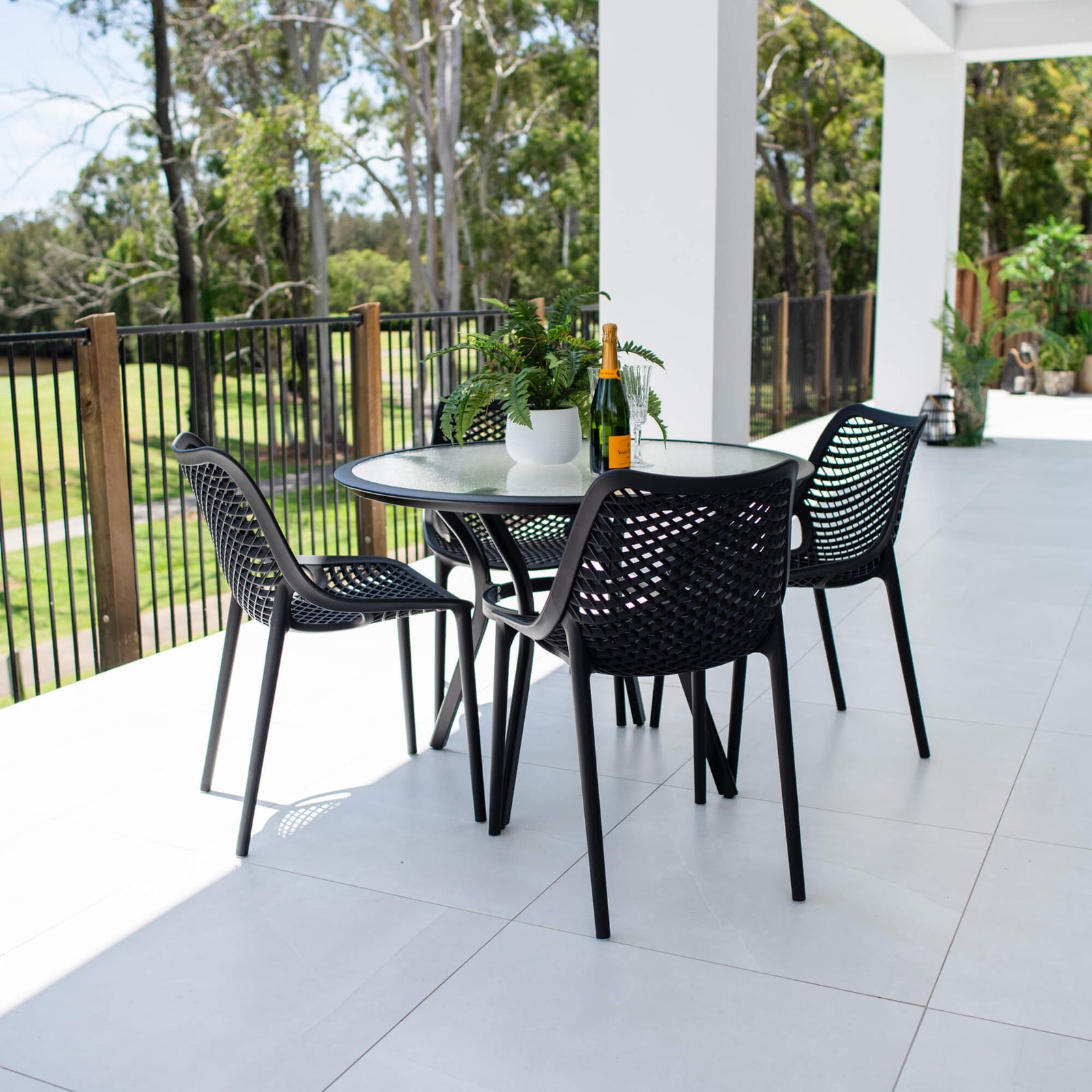 best-outdoor-furniture Roma Coventry - 5pce (105x105) - Outdoor Dining Set #color_BLACK