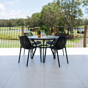 best-outdoor-furniture Roma Coventry - 5pce (105x105) - Outdoor Dining Set #color_BLACK