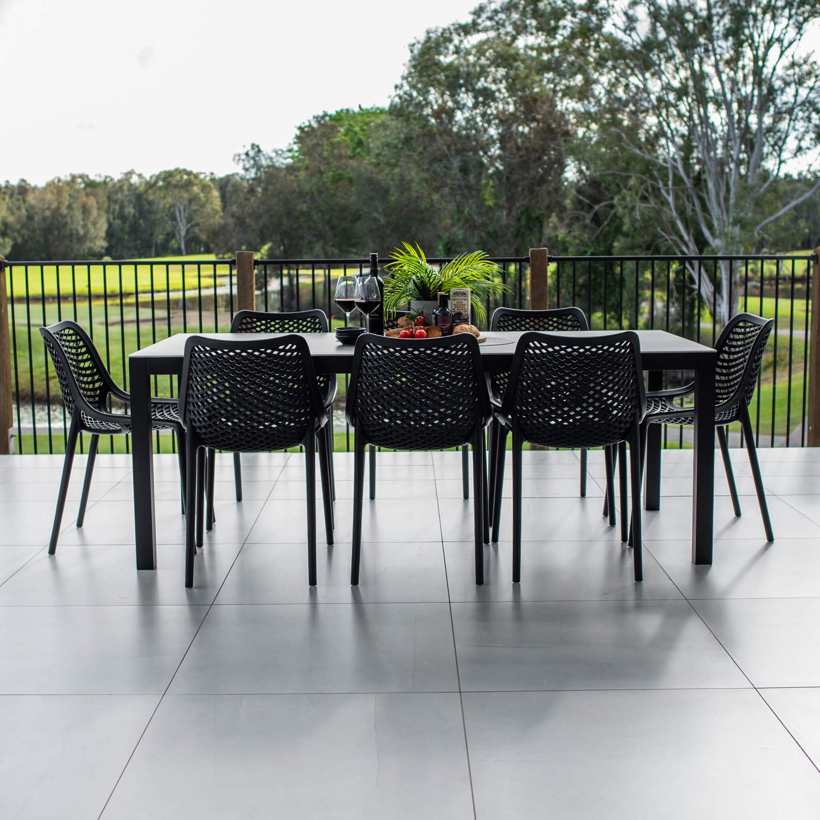 best-outdoor-furniture-Roma Cruz - 9pce (200x90) - Outdoor Dining Set #color_BLACK-CHARCOAL