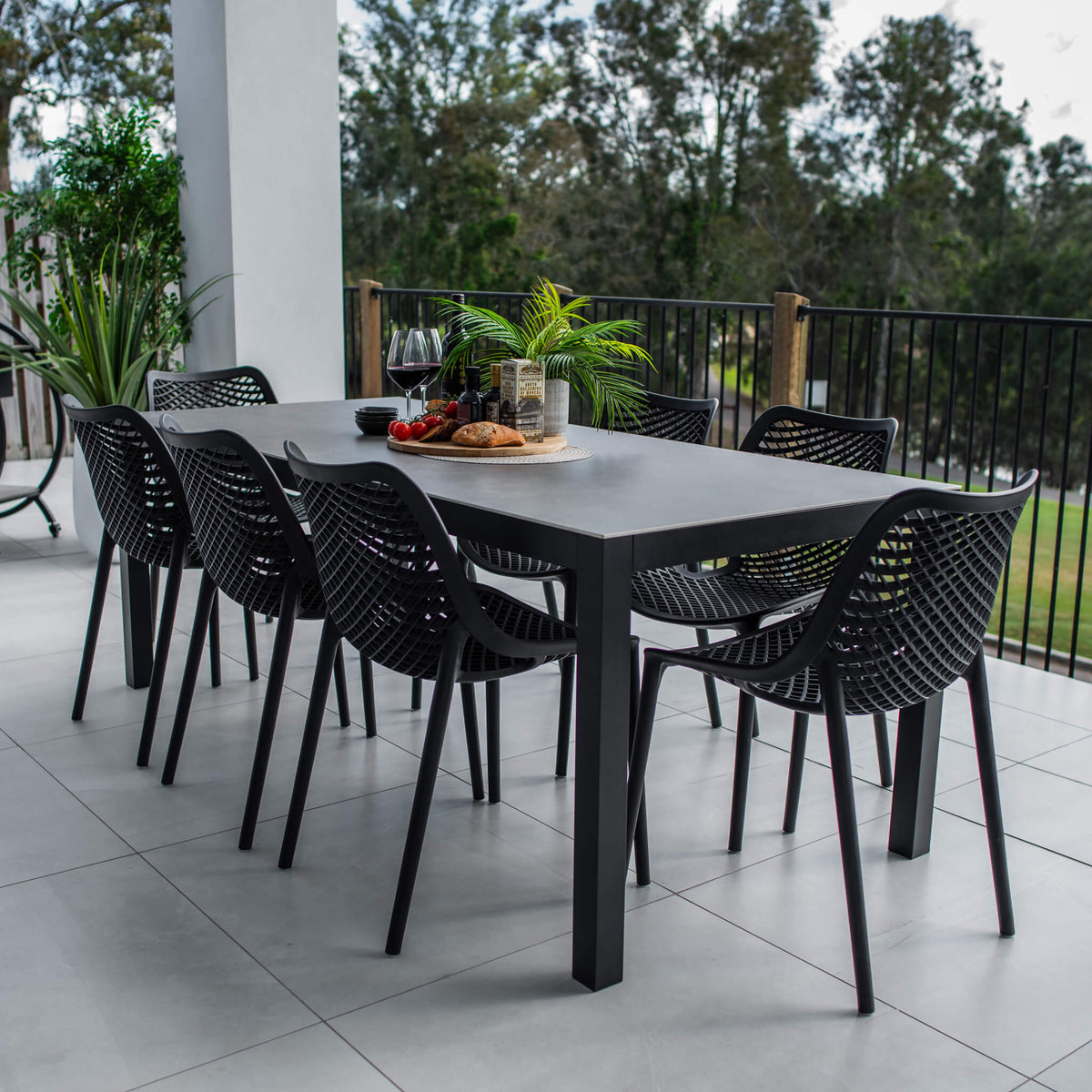 best-outdoor-furniture-Roma Cruz - 9pce (200x90) - Outdoor Dining Set #color_BLACK-CHARCOAL