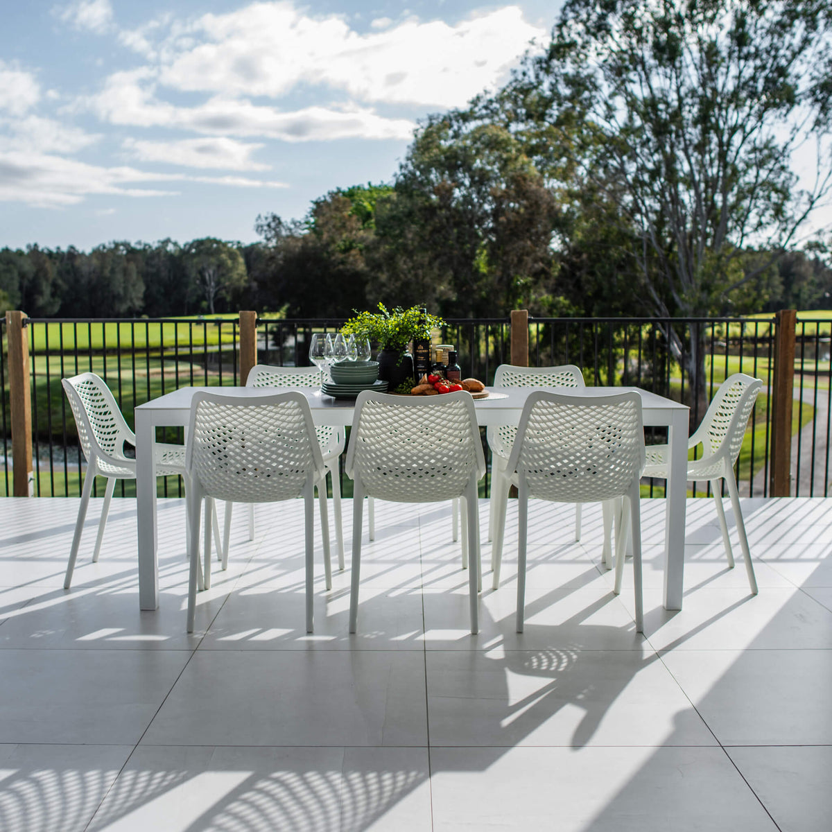 best-outdoor-furniture-Roma Cruz - 9pce (200x90) - Outdoor Dining Set #color_WHITE-GREY
