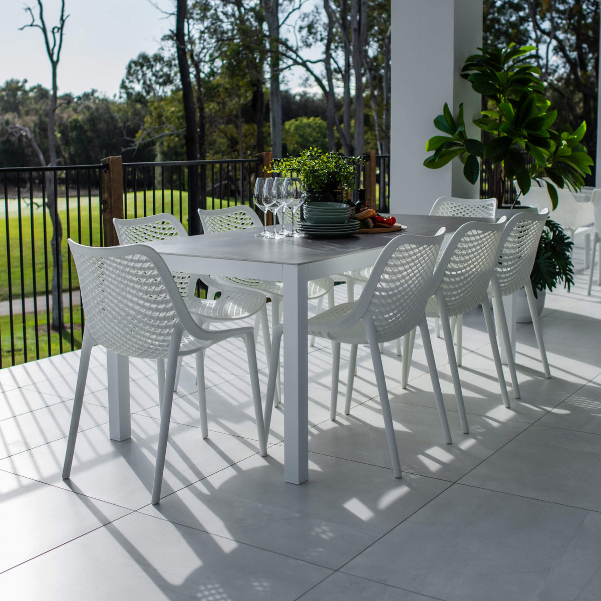 best-outdoor-furniture-Roma Cruz - 9pce (200x90) - Outdoor Dining Set #color_WHITE-GREY