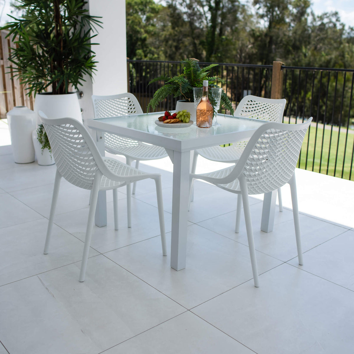 best-outdoor-furniture-Roma - Hudson - 5pce Outdoor dining Set (90cm) #color_WHITE