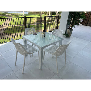best-outdoor-furniture-Roma - Hudson - 5pce Outdoor dining Set (90cm) White