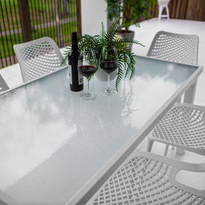 best-outdoor-furniture-Roma - Hudson - 7pce Outdoor dining Set (150cm) White