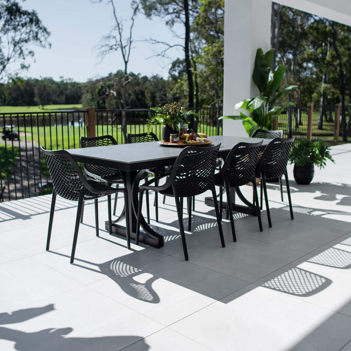Roma - Sinter Coastmoon - 9pce Outdoor Dining Set (215cm) WhiteTop on White Frame