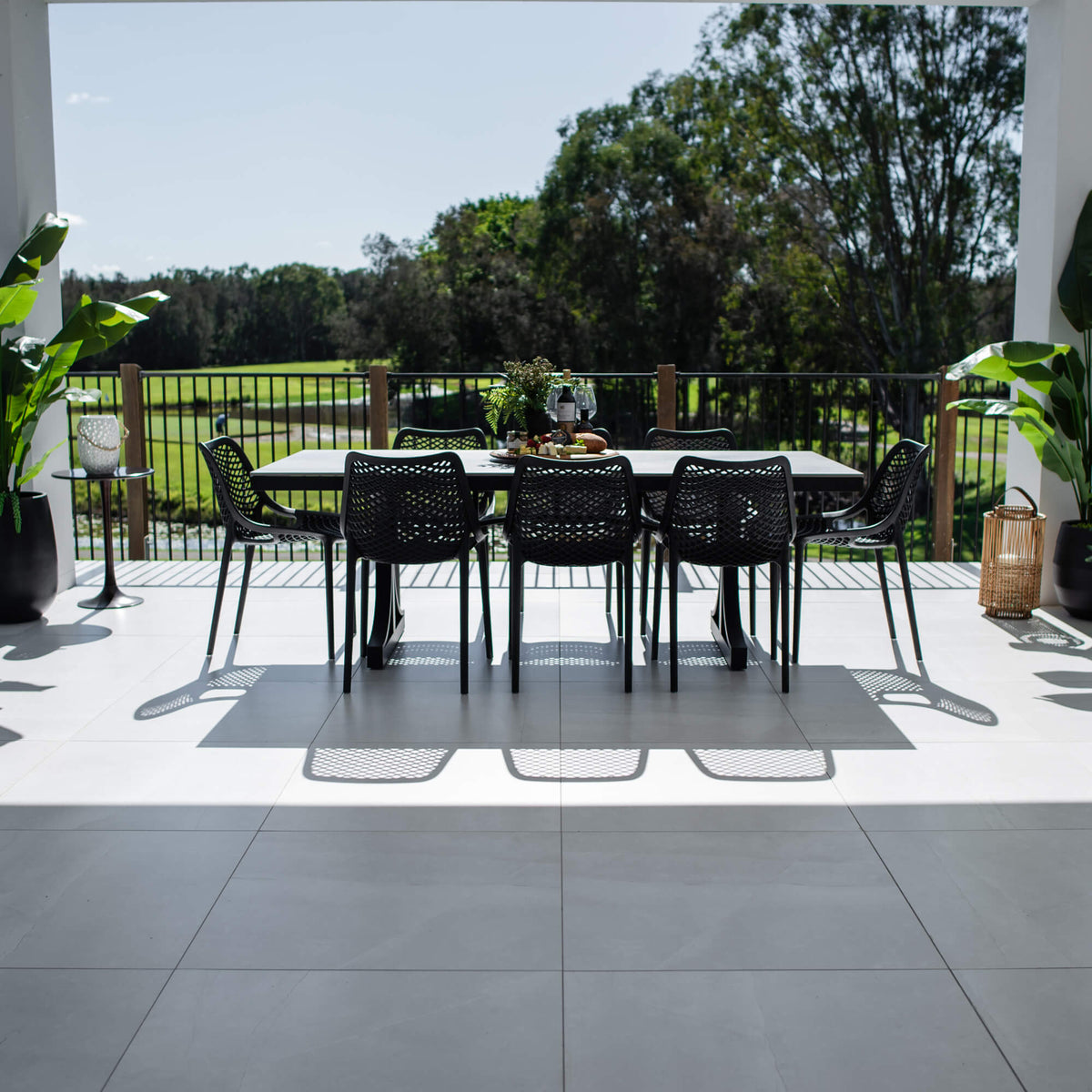 Roma - Sinter Coastmoon - 9pce Outdoor Dining Set (215cm) WhiteTop on White Frame