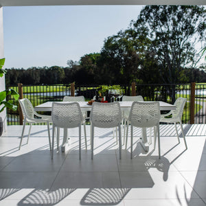 best-outdoor-furniture-Roma - Sinter Coastmoon - 9pce Outdoor Dining Set (215cm) WhiteTop on White Frame #color_WHITE