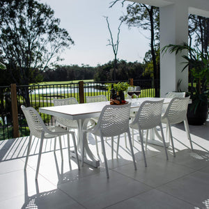 best-outdoor-furniture-Roma - Sinter Coastmoon - 9pce Outdoor Dining Set (215cm) WhiteTop on White Frame #color_WHITE
