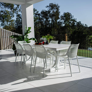 best-outdoor-furniture-Roma - Sinter Coastmoon - 9pce Outdoor Dining Set (215cm) WhiteTop on White Frame #color_WHITE