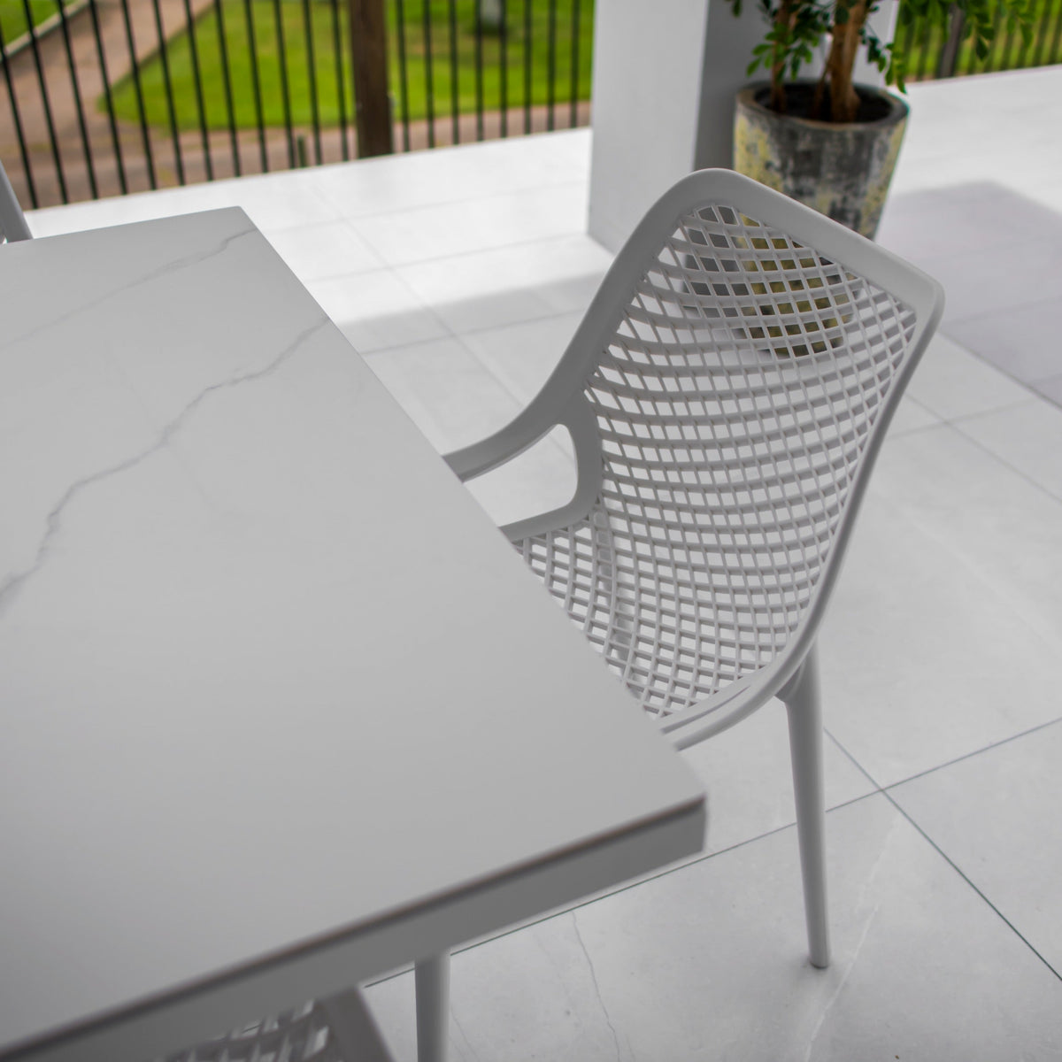 best-outdoor-furniture-Roma - Sinter Coastmoon - 9pce Outdoor Dining Set (215cm) WhiteTop on White Frame #color_WHITE