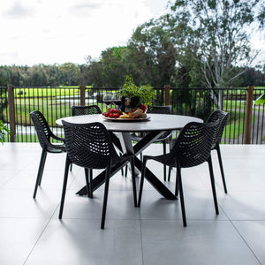 best-outdoor-furniture-Roma Malibu Round - 7pce (150x150) - Outdoor Dining Set #color_BLACK