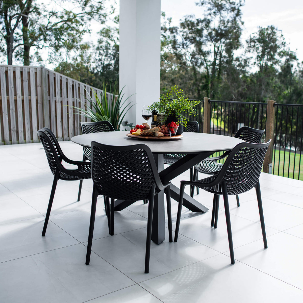 best-outdoor-furniture-Roma Malibu Round - 7pce (150x150) - Outdoor Dining Set #color_BLACK