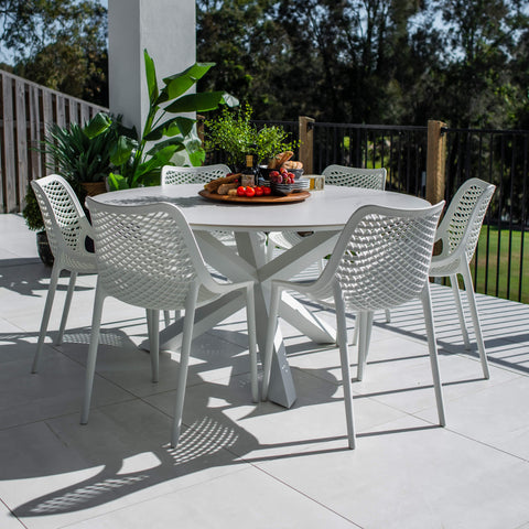 Roma Malibu Round - 7pce (150x150) - Outdoor Dining Set