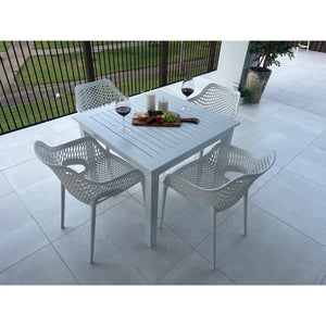 best-outdoor-furniture-Roma XL - Alum Slat - 5pce Outdoor Dining Set (90cm)