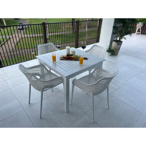 best-outdoor-furniture-Roma XL - Alum Slat - 5pce Outdoor Dining Set (90cm)